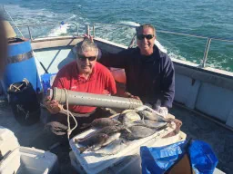 Two Anglers With Catch of Black Bream